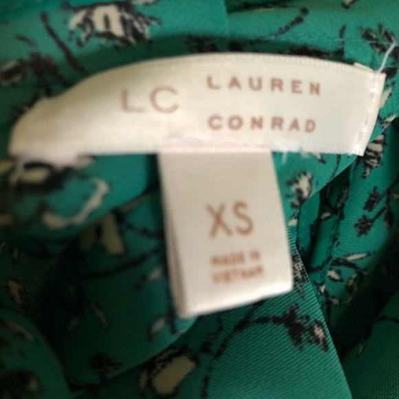 LC Lauren Conrad Green Cap Sleeve Blouse - Picture 6 of 8